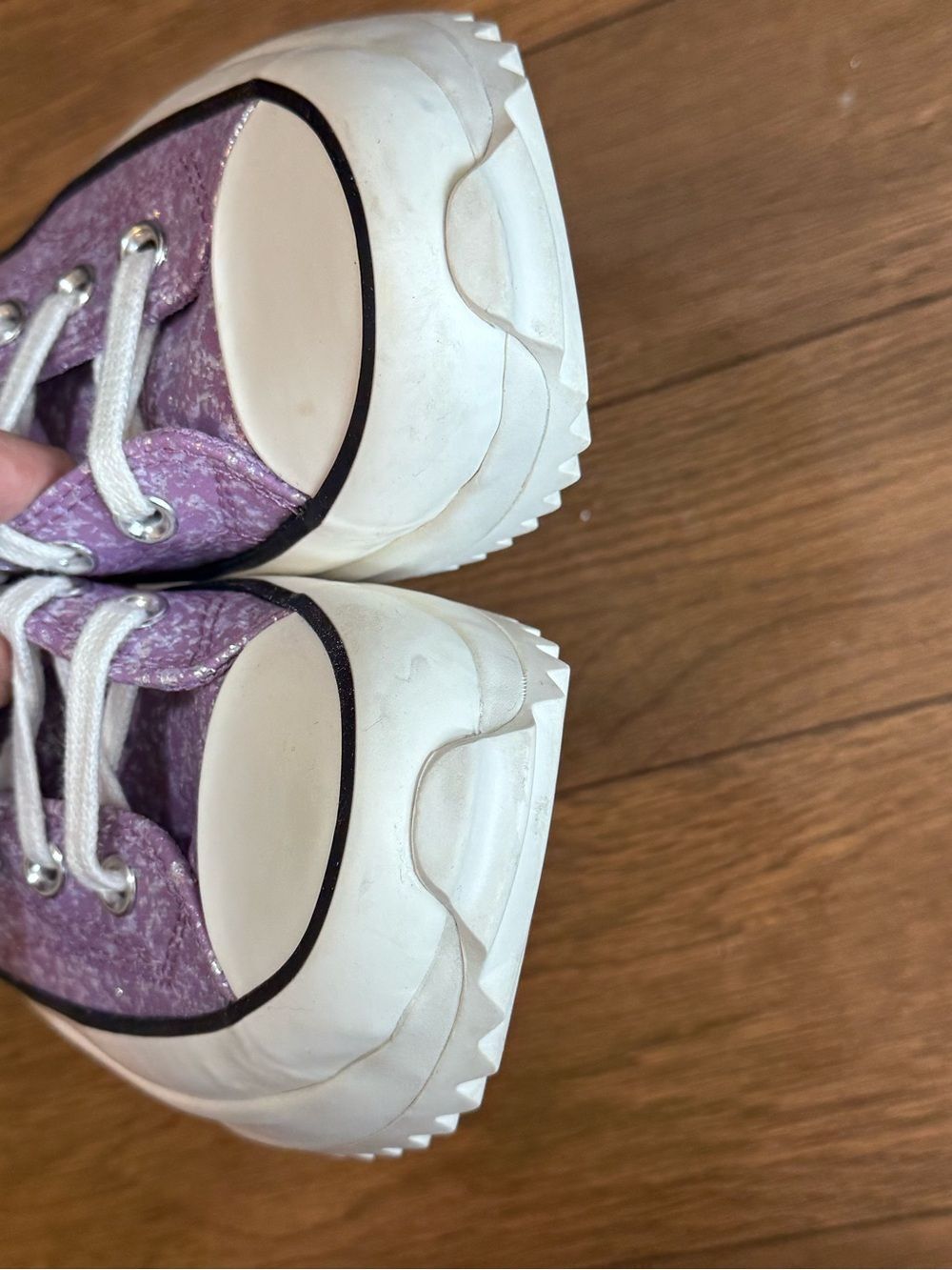 Converse Run Star Hike Lavender Glitter Platform High Top Sneakers - Picture 7 of 7